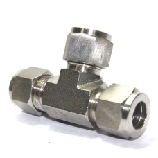 SS Tee Equal Connector Compression Double Ferrule OD Fitting Stainless Steel 304